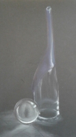 transparant en semi-transparante vaas met kristallen bol